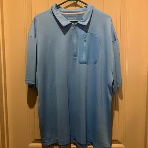 REEL LEGENDS, Light blue, polo style fishing/golf shirt, Mens 2X